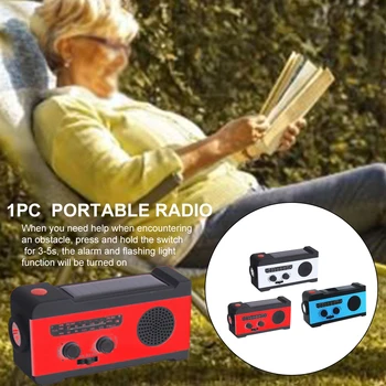 

3 in 1 Emergency Charger Flashlight Hand Crank Generator Wind up Solar Dynamo Powered FM/AM Radio Charger LED Flashlight