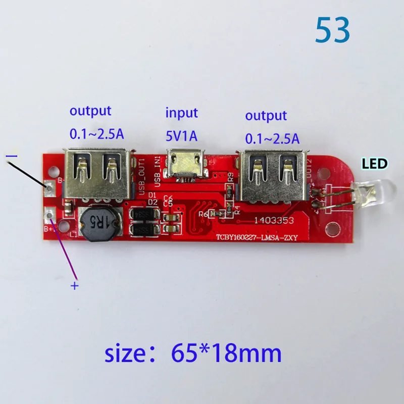 5 в 2A Мобильный блок питания зарядное устройство плата PCB контроллер зарядки два порта usb DIY аксессуары для замены телефона - Цвет: 53