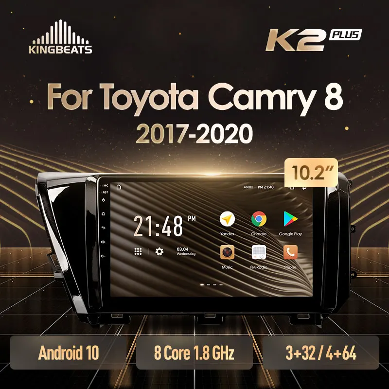 KingBeats штатное головное устройство For Toyota Camry 8 XV 70 2017 - 2020 GPS Android 10 автомагнитола на