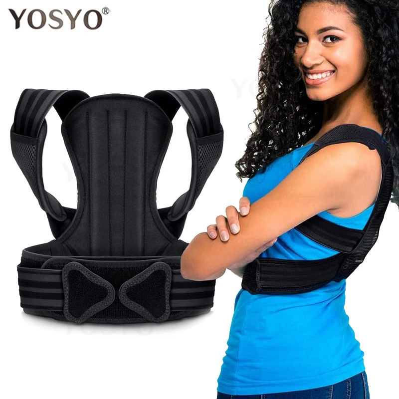 YOSYO Adjustable Men Women Posture Corrector Back Support Shoulder Lumbar Brace Support Corset Back Belt Dropshipping Fitness