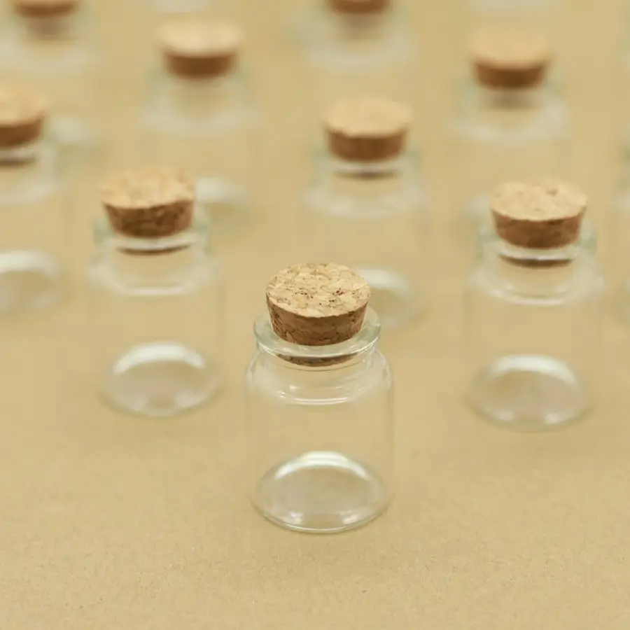 

50 pcs/Lot 30*40mm 15ml Small Glass Bottles Stopper Diy Glass Jars Cork Bottle Test Tube Vial Wedding Gift