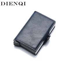 DIENQI, высокое качество, кошельки для мужчин, короткие, Rfid карты, кошелек, сумка для денег, мини кошелек, мужской алюминиевый маленький кошелек, мужской тонкий кошелек