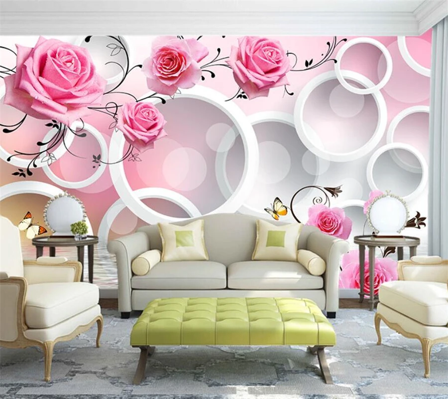GMYANBZ Custom Wallpaper Hd Beautiful Rose Tv Background Wall Living Room  Bedroom Background Mural 3D Wallpaper 420cm(w) x260cm(h): Buy Online at  Best Price in UAE 