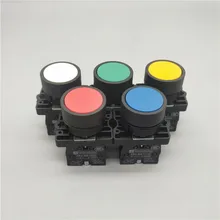 22 мм Мгновенный плоская кнопка переключатель XB2- EA31 EA42 ZB2-BE101C 102C NO/NC 10A самовозврата Мощность стартера красного и зеленого цвета