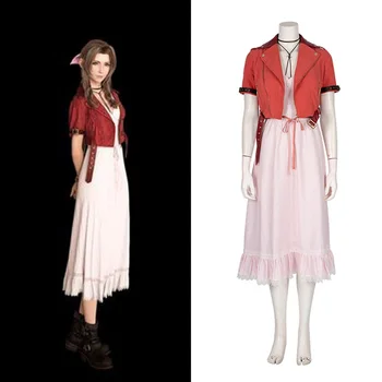 

Women Coser Animation Derivatives for Aerith Dress Cosplay Costume Full Set Halloween Red 2020 New - XXL