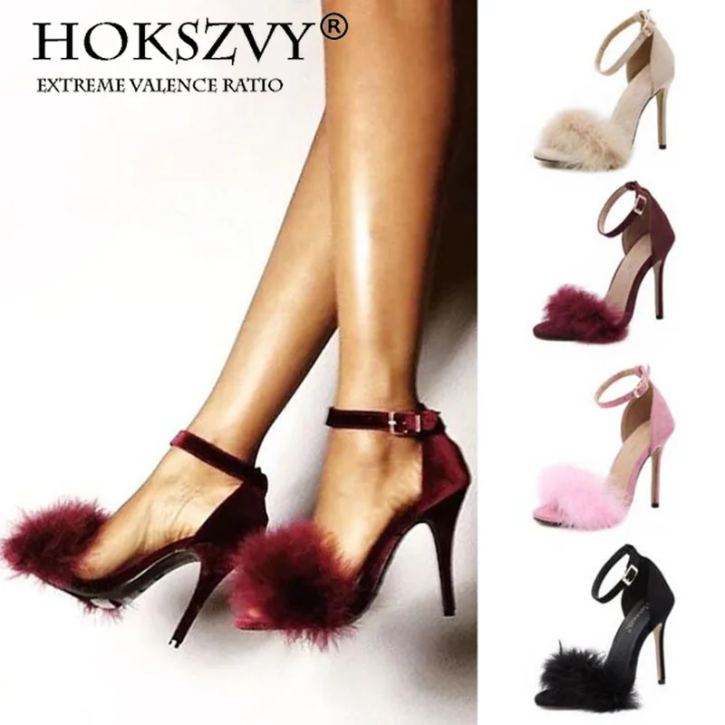 HOKSZVY/модные летние туфли на каблуке 11 см Женские босоножки шпильках с открытым