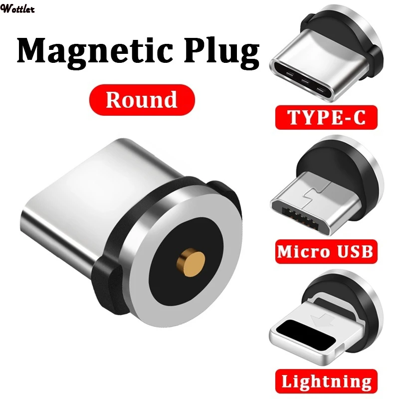 Enchufe magnético de Cable tipo C, Micro USB C, adaptador de carga rápida para teléfono, cargador magnético para iphone