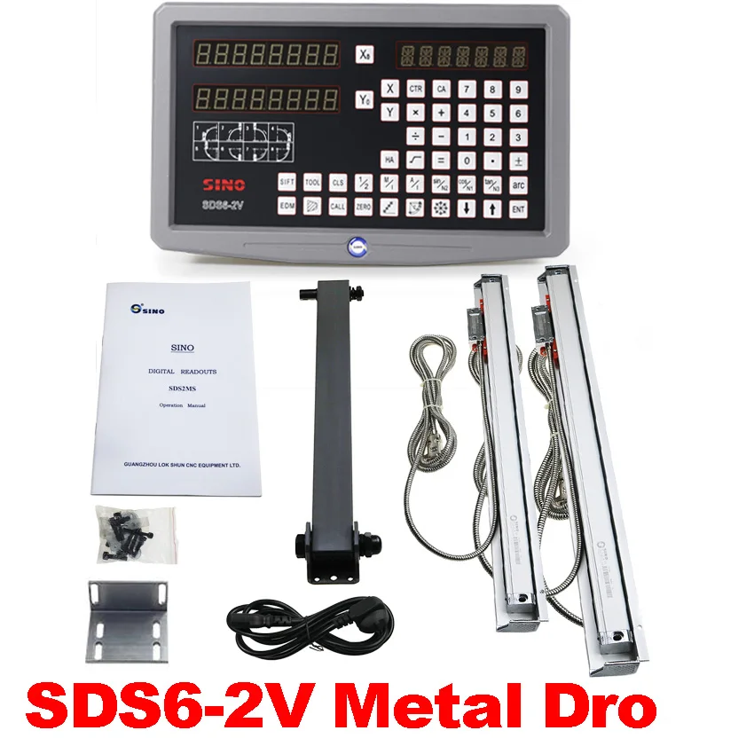 Цифровой индикации 2 оси SDS6-2V металла Dro комплект с шт. KA300 5U линейные оптические