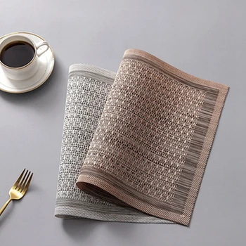 

European Double Frame Placemat Hotel Placemat Waterproof Heat Insulation Mat Pvc Western Food Simple Table Mat