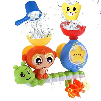 

Bath Toys Suction Cup Track Water Games Bathtub Toy With 2 Toy Cups Strong Suction Cups Summer Shower Water Toy Gifts
