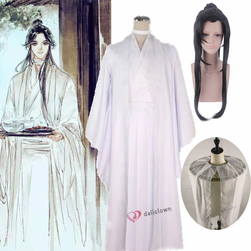 Xie Lian костюм для косплея Тянь Гуань Си фу парики Xielian Бамбуковая Шляпа опора