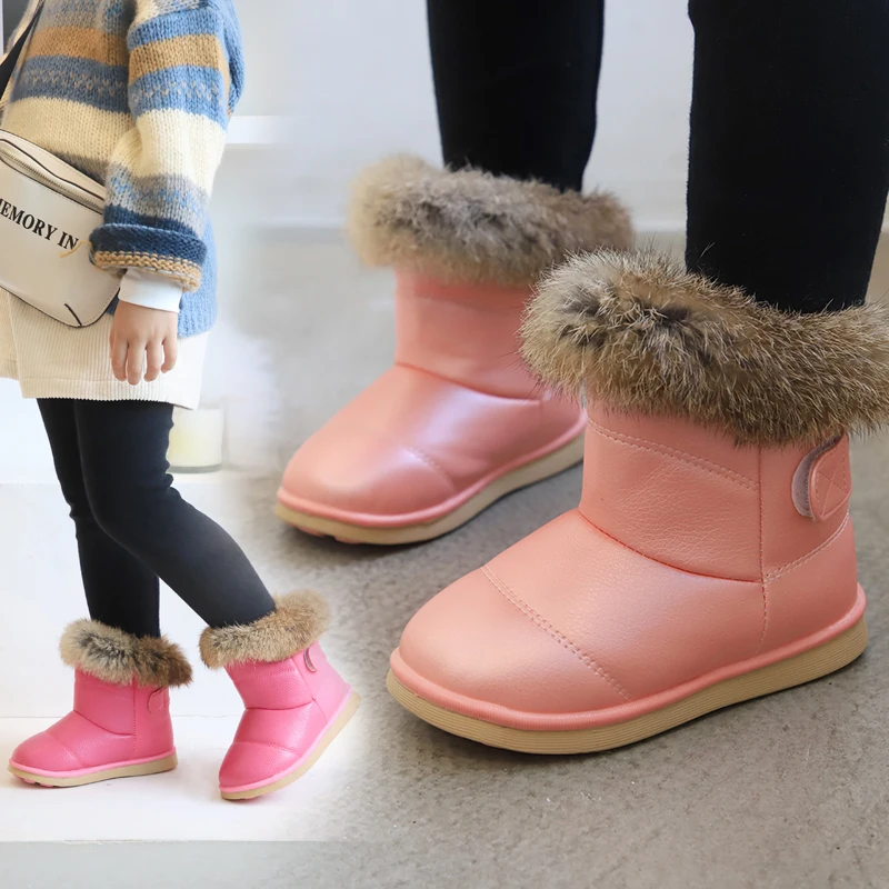 Классические детские плюшевые ботинки для мальчиков и девочек с искусственным мехом, сохраняющие тепло, Детская нескользящая обувь
