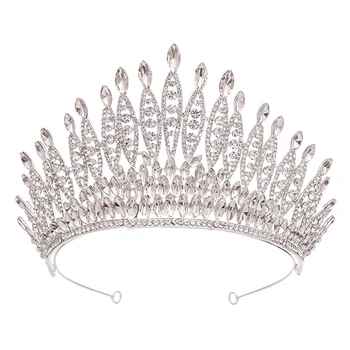 

Trendy Full Rhinestone Crystal Tiara Big Crown for Wedding Bride Queen Headpiece Crown Wedding Bridal Hair Accessories