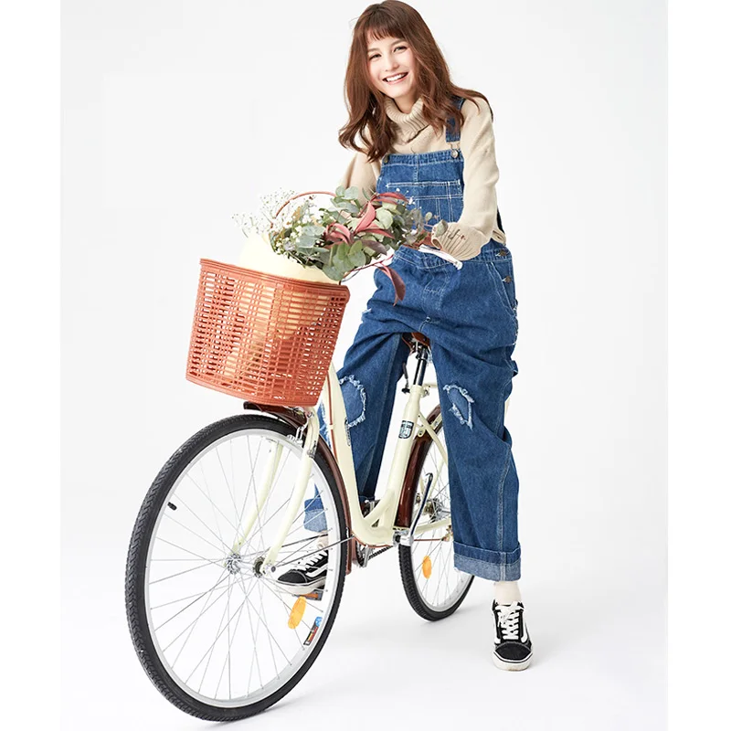 Children's Bicycle Female Retro High Carbon Steel Single Speed Double Disc Brake Small Fresh 8 Years Old Students