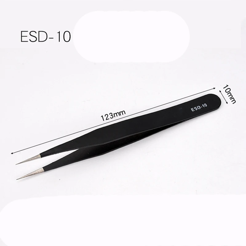 Description Picture 4 of itemIndustrial Grade Tweezers Precision Anti-static Curved Straight Tip Stainless Tweezer Electronics Industrial Repair Tools 1PCS