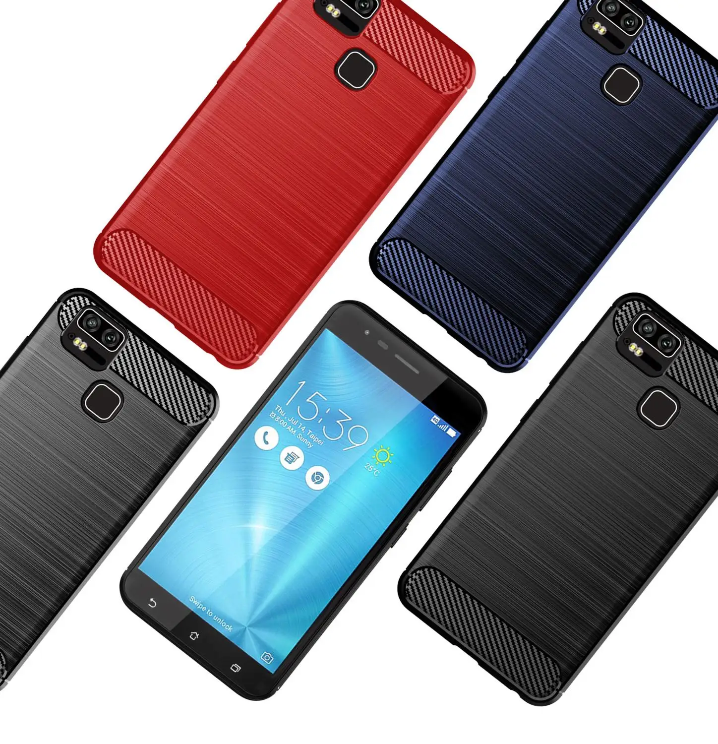 Мягкий матовый мобильный телефон из углеродного волокна чехол для Asus ZenFone 3 4 6 6Z Zoom