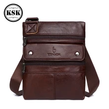 Мужская сумка через плечо из натуральной кожи, сумка-мессенджер для мужчин, новинка, модная мужская Роскошная маленькая сумка на плечо KSK