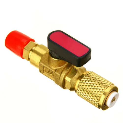 Автомобильный R134a R410a прямой шаровой клапан адаптер для A/C зарядных шлангов 1/4 ➬