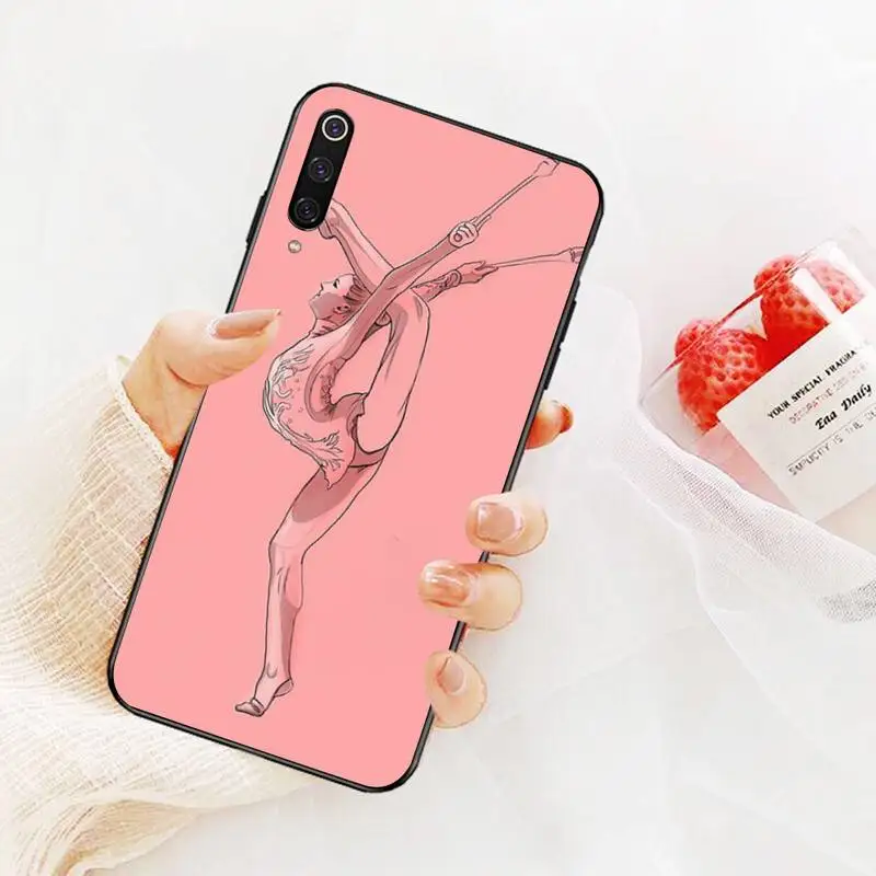 PENGHUWAN Love Gymnastics silhouette sports Custom Photo Phone Case for Redmi Note 8 8A 7 6 6A 5 5A 4 4X 4A Go Pro Plus Prime xiaomi leather case cosmos blue Cases For Xiaomi