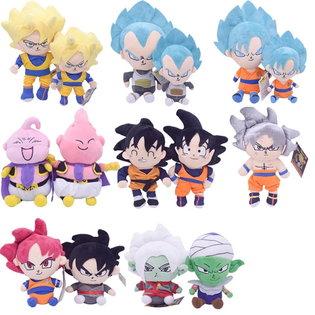 Anime dragon ball boneca de pelúcia majin buu goku vegeta picollo pelúcia  dos desenhos animados 20cm troncos saiyan gohan recheado brinquedos  presentes de natal - AliExpress