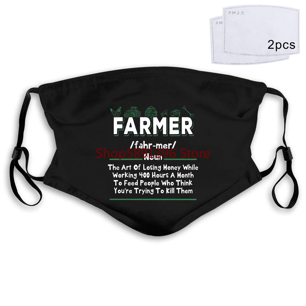 Funny Farmer Definition Farming Fahr Mer Noun The Tee Mask PM2.5 | Аксессуары для одежды