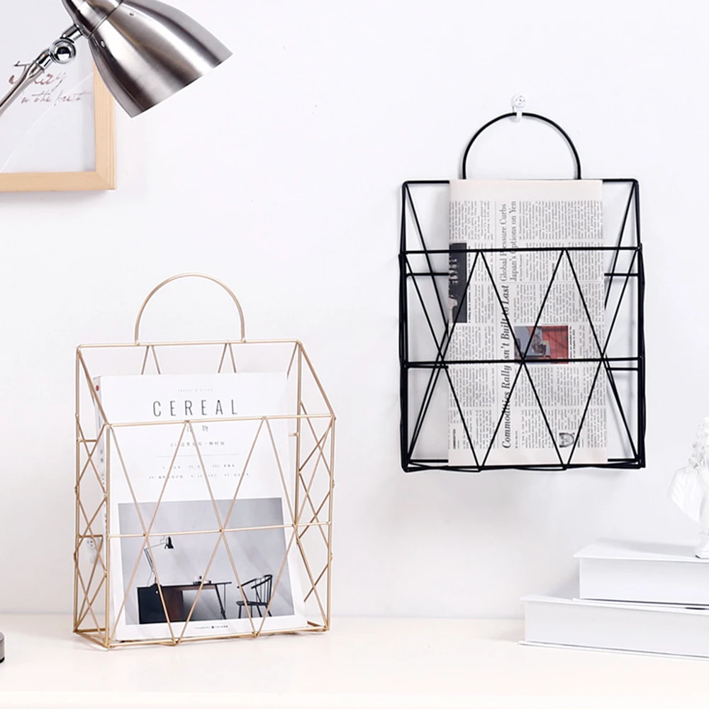

Modern Magazine File Holder Organizer Box Hanging Wall Mounted Basket Holder Rack Desk Book Newspapers Mails Organizer Storage