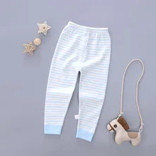 Сезон Осень-Зима для детей студентов из мягкой шерсти хлопковые подштанники, в полоску, теплые штаны