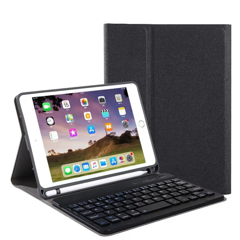 Для Apple iPad 7th Gen 10," съемный чехол-клавиатура Bluetooth с подставкой/съемный чехол-клавиатура с подсветкой Bluetooth 1014 - Цвет: Черный