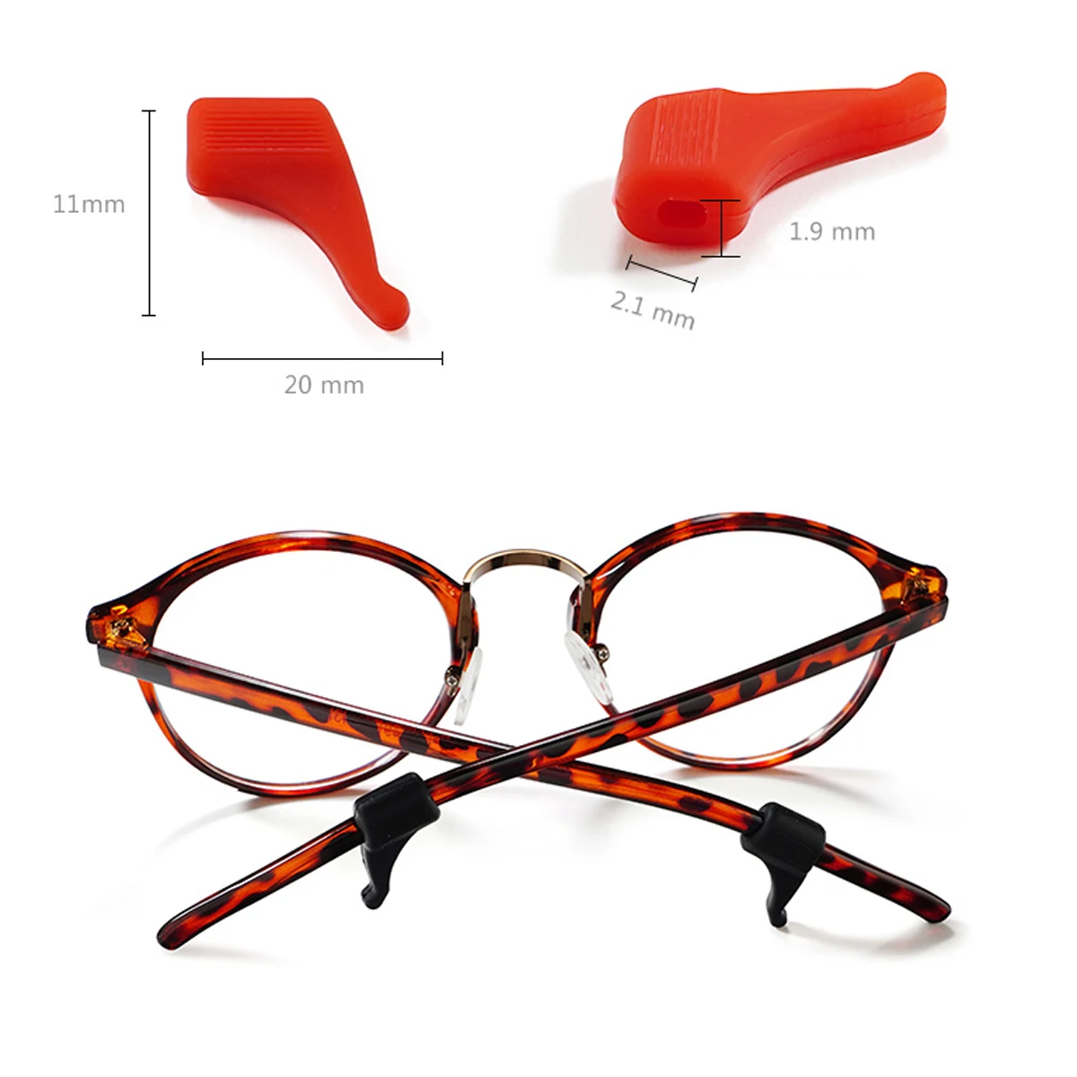 Eyeglasses Ear Grip - Rubber Anti Slip Ear Hooks-Soft Comfortable Anti-slip Holder, Silicone Ear Hooks,  Retainer for Eyeglasses