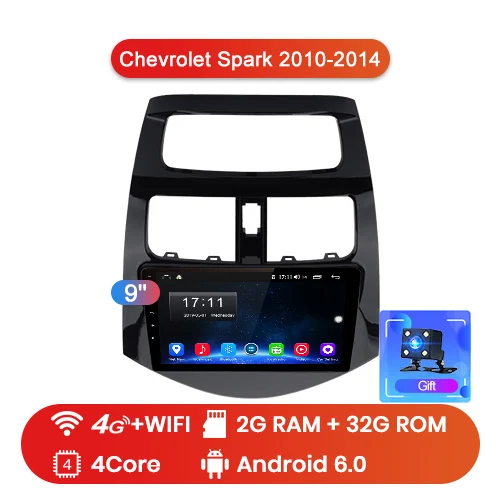 Junsun V1 2G+ 32G Android 9,0 для Chevrolet Spark 2010- Автомобильный Радио Мультимедиа Видео плеер навигация gps 2 din dvd - Цвет: 4G-WIFI 2-32GB