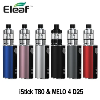 

Original Eleaf iStick T80 Kit with 4.5ml MELO 4 D25 Tank 80W Box Mod 0.15ohm EC-M Coil Electronic Cigarette Vape vs Eleaf Pesso