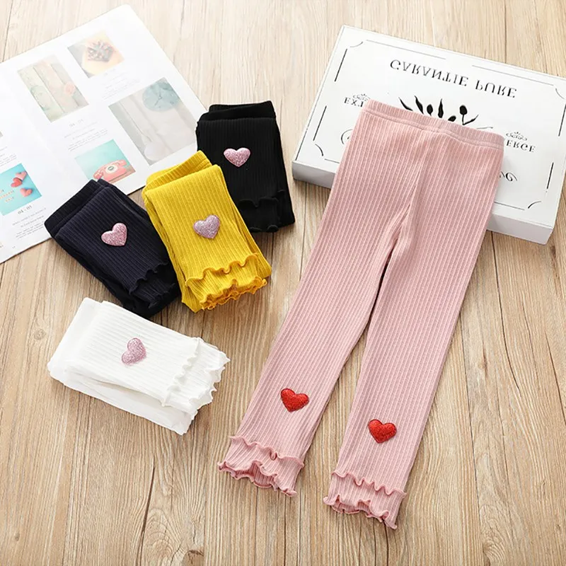 

Candy Girls Pants #25 2019 Kids Leggings Autumn Girls Leggings Children Cute Stretchy Warm Heart-shaped print Trousers Bottomss