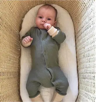 

4pcs/lot Autumn baby infant rompers girls long sleeve Romper trendy climb plain jumpsuit 3-18M sylvia 579667597502