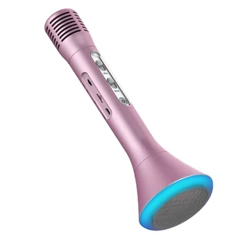 

Bluetooth LED Lights Wireless Singing Speech Microphone Sound KTV Handheld Professional Accessories Speaker Radio