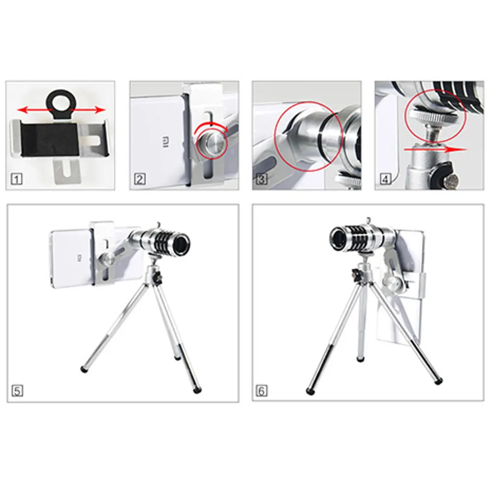 

Universal 12x Zoom Mobile Phone Telescope Lens Telephoto External Smartphone Camera Lens For all phone