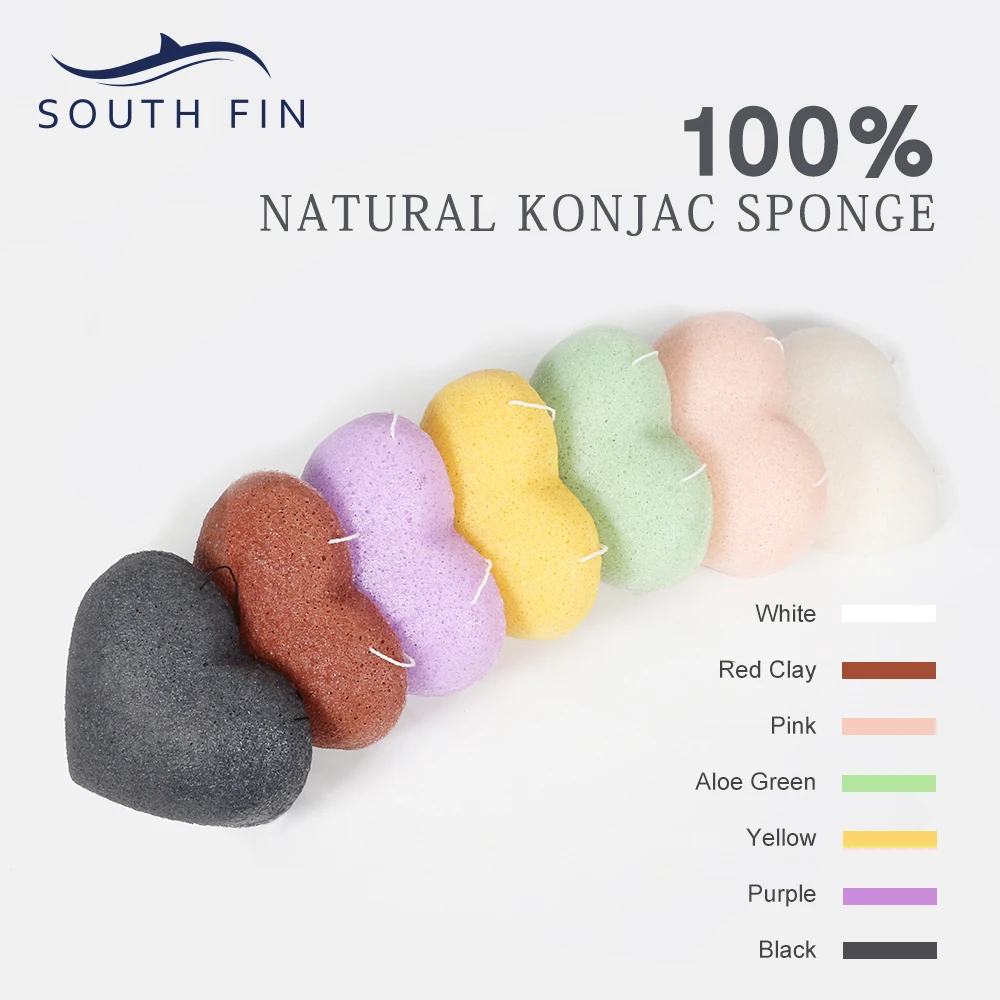 Южные плавники спонж-Конняку натуральный спонж для мытья лица средство для чистки лица глубокое очищение