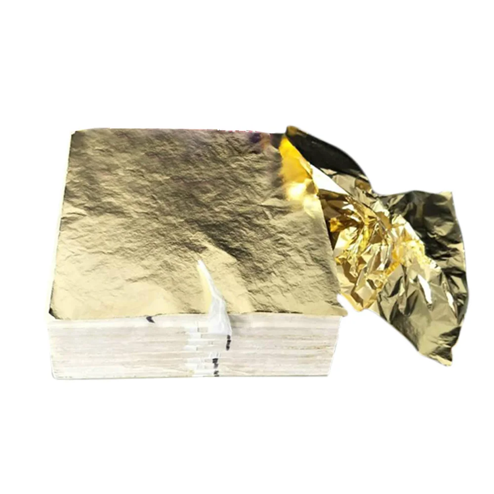 20 шт 9X9cm24K сусальное золото Фольга-Бумага крафт-украшение в виде листа для маска