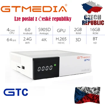 

GTMEDIA GTC decoder DVB-S2 DVB-C DVB-T2 Amlogic S905D android 6.0 TV BOX 2GB 16GB server Satellite TV Receiver set tv box