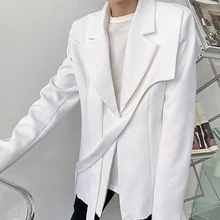 

Tops 2021 Korean Style Men High-end Blazer Solid Color Suit Sense of Fried Street Loose Suit Long-sleeved Jackets S-5XL INCERUN