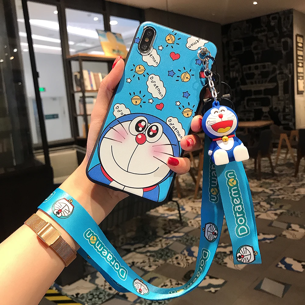 Для iphone 11 чехол Doraemon силиконовый чехол для телефона с ремешком для iphone 6 7 8TPU мягкий чехол для iphone X 11 XR мобильный телефон