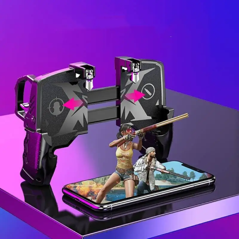  Portable Game Handle Four-Finger Linkage Fast Shooting Button Controller Joystick for PUBG Rules Of