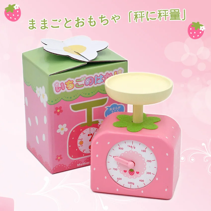 

Mother Strawberry Wooden Model Supermarket Electronic Scale