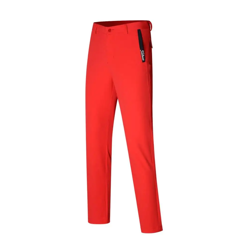 Мужские штаны для гольфа, спортивные брюки, Осенние универсальные корейские тонкие длинные штаны, весенняя одежда для гольфа, 3 цвета, мужские Брендовые брюки - Цвет: red