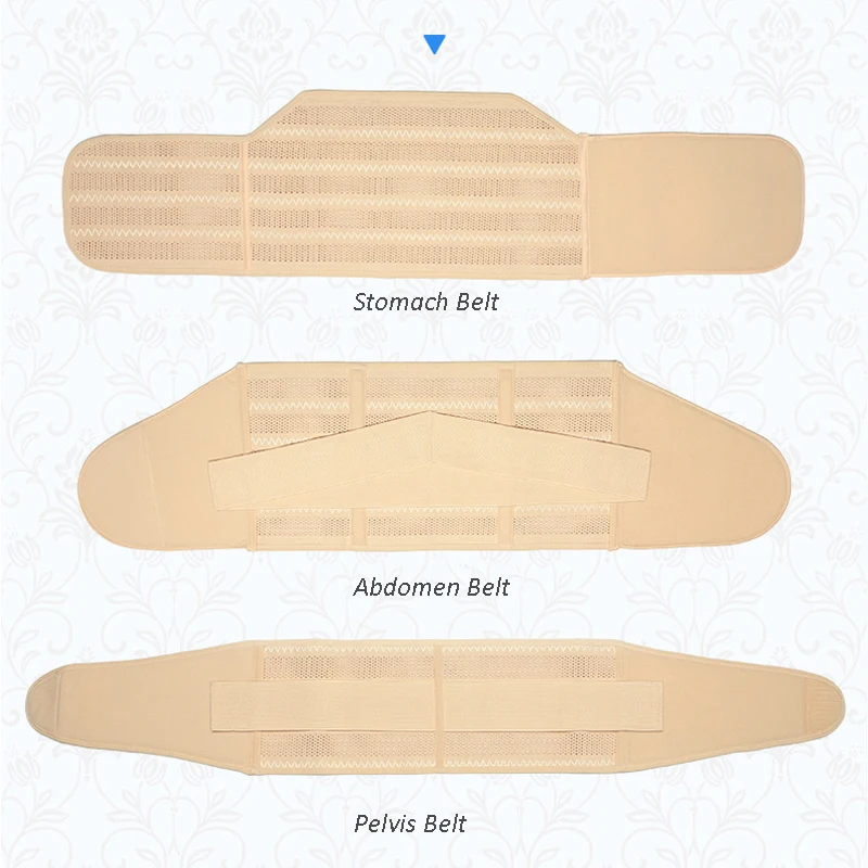3pcs Set Postpartum Abdomen Slimming Belt Woman Belly Stomach Abdomen Pelvis Shaping Strap Waist Cincher Body Shaper Girdle