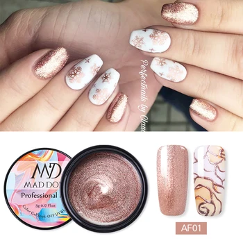 

MAD DOLL Metallic Mirror Nail Gel Polish Wire Drawing Painting Gel varnish UV LED Gold Silver Mirror Soak Off Nail Art Varnish