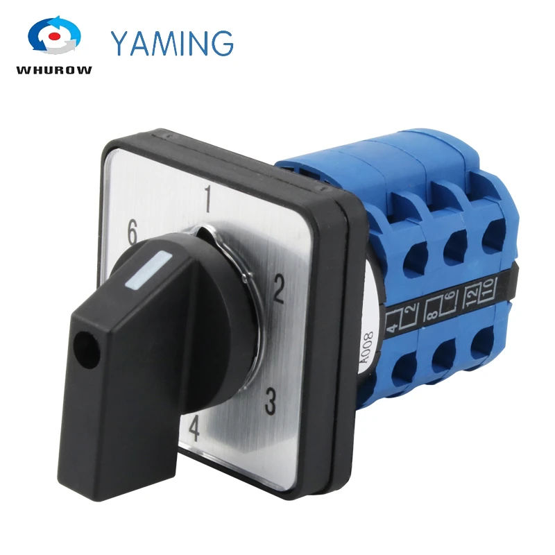 

LW26-20/3 Three Poles 1-6 Positions Changeover Selection Rotating Circuit Signal Control 20A 660V Rotray Cam Switch