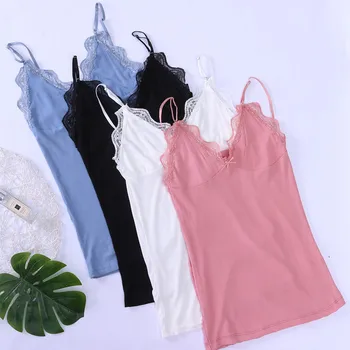 

Two Piece Cotton Pajama Set Sexy Lace Top And Shorts Pyjamas Spaghetti Strap Sleepwear High Elastic Pijama Nightie Home Clothes