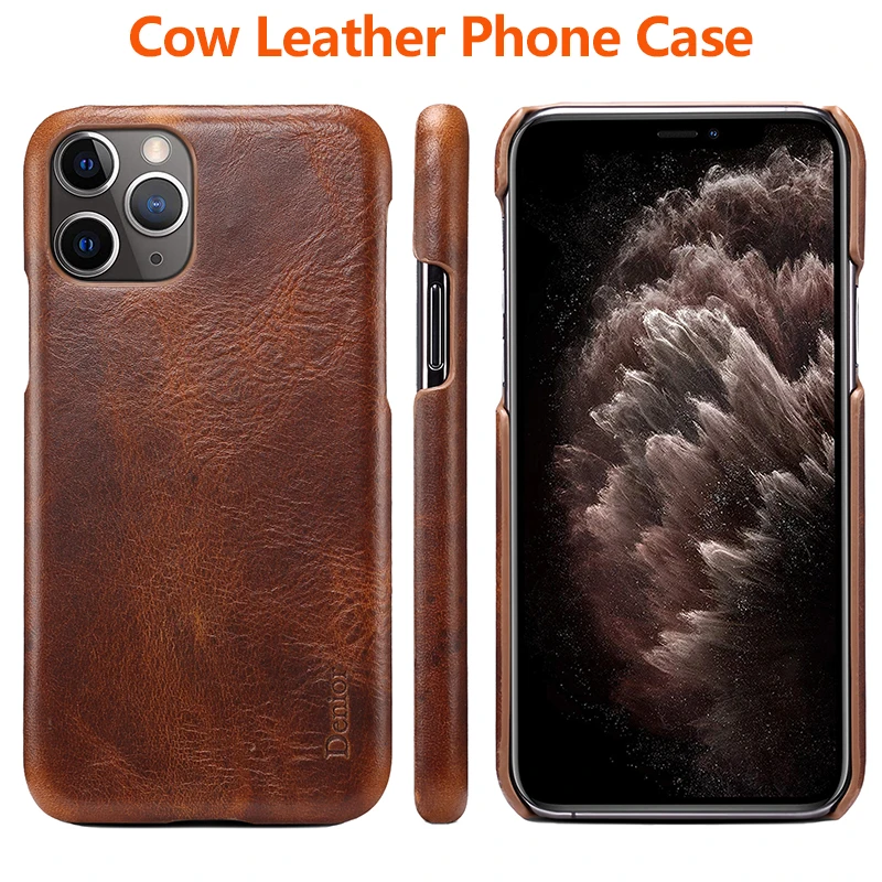Genuine Leather Case for iPhone 12 Pro Max Luxury Business Real Skin Case for iPhone 11 12 Mini Protective Phone Back Cover