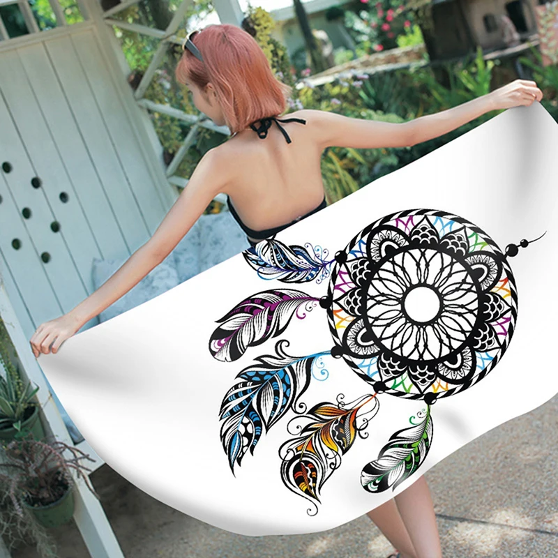 

Beach swimming pool scarf Outdoor Lady Rectangular Seaside Swimming Beach Towel Hand-painted Pattern Sauna