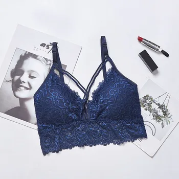 

New Fashion Casual Bra Women's Padded Bras Lingerie Sleeveless Underwear Lace Flower Bra Vest Bustier Tank Tops Bralette Bra